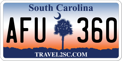 SC license plate AFU360