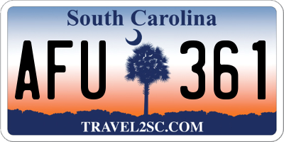 SC license plate AFU361