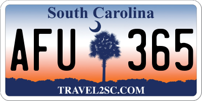 SC license plate AFU365