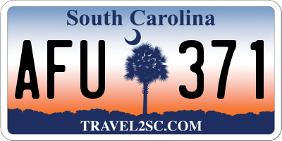 SC license plate AFU371
