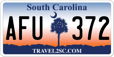 SC license plate AFU372