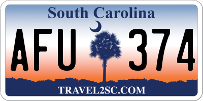 SC license plate AFU374