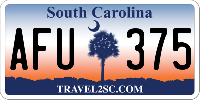 SC license plate AFU375