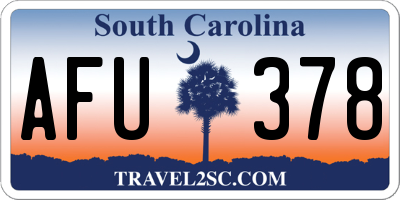 SC license plate AFU378