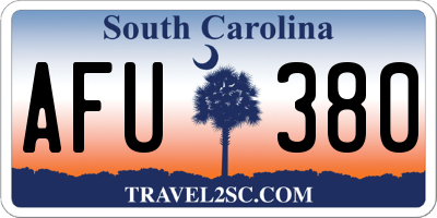 SC license plate AFU380