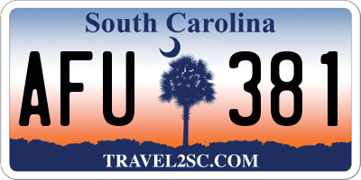 SC license plate AFU381
