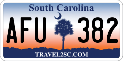 SC license plate AFU382