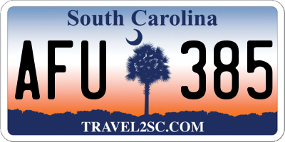 SC license plate AFU385