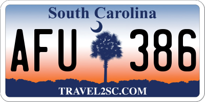 SC license plate AFU386