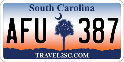 SC license plate AFU387