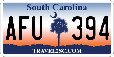 SC license plate AFU394