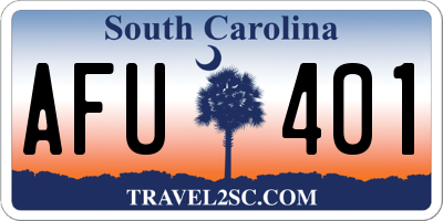 SC license plate AFU401