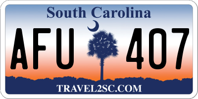 SC license plate AFU407