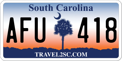 SC license plate AFU418