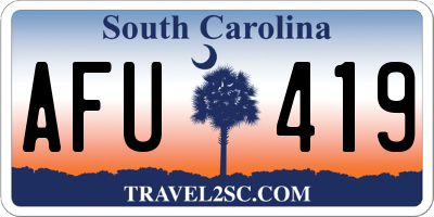 SC license plate AFU419