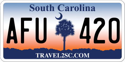 SC license plate AFU420