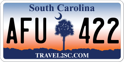 SC license plate AFU422