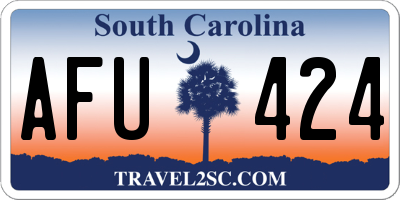 SC license plate AFU424