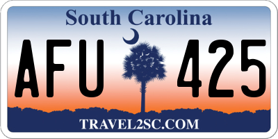 SC license plate AFU425