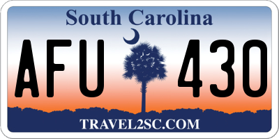 SC license plate AFU430
