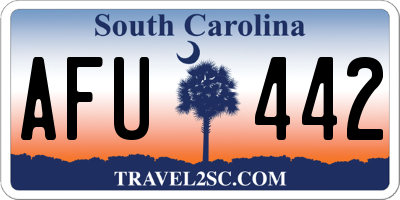SC license plate AFU442