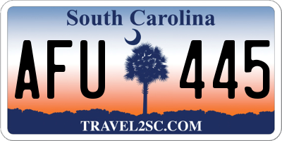 SC license plate AFU445