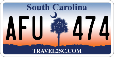 SC license plate AFU474