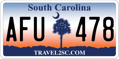 SC license plate AFU478