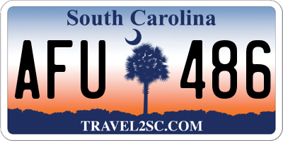 SC license plate AFU486