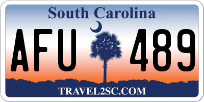 SC license plate AFU489