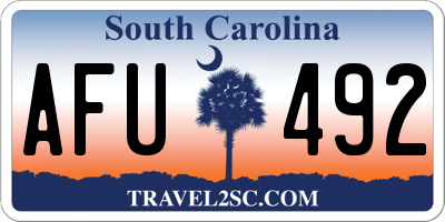 SC license plate AFU492