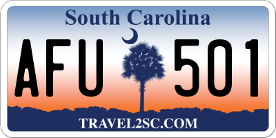 SC license plate AFU501
