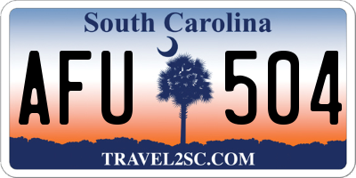 SC license plate AFU504