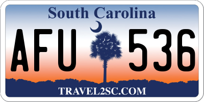 SC license plate AFU536
