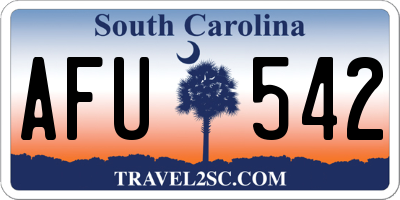 SC license plate AFU542
