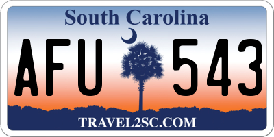 SC license plate AFU543