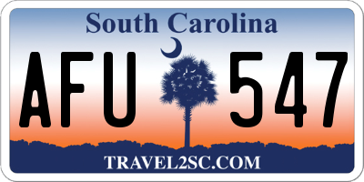 SC license plate AFU547