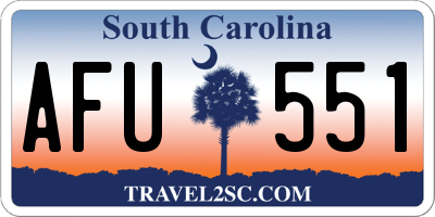 SC license plate AFU551