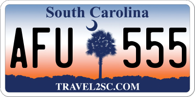 SC license plate AFU555