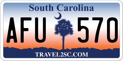 SC license plate AFU570