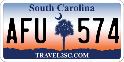 SC license plate AFU574