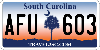 SC license plate AFU603