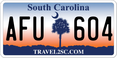 SC license plate AFU604