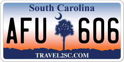 SC license plate AFU606