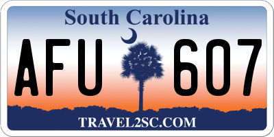 SC license plate AFU607