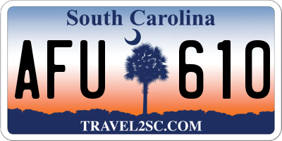 SC license plate AFU610