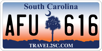 SC license plate AFU616
