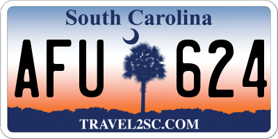 SC license plate AFU624