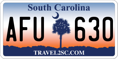 SC license plate AFU630