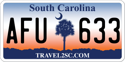 SC license plate AFU633